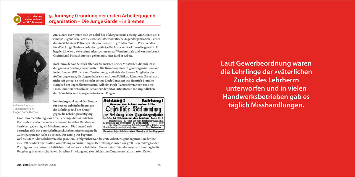 50 Kalenderblätter zur Geschichte der SPD im Land Bremen